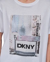 Dkny Jeans Women's Embellished Subway T-Shirt - Kzu