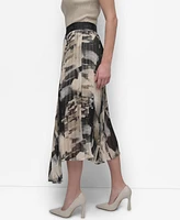 Dkny Women's Pleated Asymmetrical-Hem Skirt