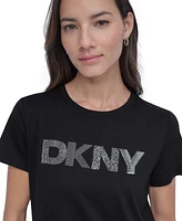 Dkny Jeans Women's Embellished Logo T-Shirt