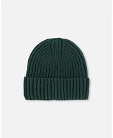 Deux par Boy Cuffed Knit Hat Forest Green - Toddler|Child