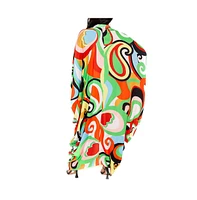 Buxom Couture Women's Plus Size Geometric Print Tunic Maxi Dress