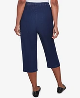 Alfred Dunner Petite Free Spirit Knit Denim Capri Pants