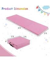 6 x 2 Ft Tri-Fold Gym Mat with Handles and Removable Zippered Cover