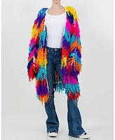 Groovy Fringe Technicolor Sweater Coat