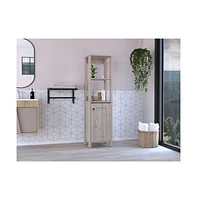 Depot E-shop New Haven Linen Single Door Cabinet, Two Interior Shelves