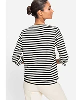 Olsen Stripe and Foil Print Jersey Top