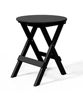 Hdpe Outdoor 24.5 Inch Round Portable Folding Patio Dining Table