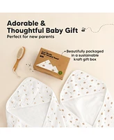 Lyra Muslin Baby Towels with Hoods for Newborn Girls, Boys, 100% Organic Cotton Soft Hooded Bath