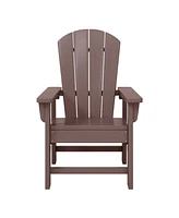 2-Piece Kids Outdoor Hdpe Adirondack Chair With Square Side Table Set