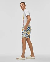 Mode of One Men's Floral Tones Regular-Fit Printed Swim Trunks, Exclusively at Macy's