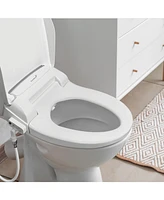 SmartBidet Sb-100R Electric Bidet Toilet Seat for Elongated Toilets with Remote Control and Stainless Steel Nozzle, White