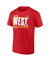 Fanatics Men's Red Kansas City Chiefs 2024 Afc West Division Champions Conquer T-Shirt