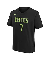 Nike Big Boys and Girls Jaylen Brown Black Boston Celtics 2024/25 City Edition Name Number T-Shirt