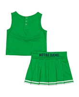 Colosseum Girls Toddler Green Notre Dame Fighting Irish Time For Recess Cheer Top Skirt Set