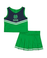 Colosseum Girls Toddler Green Notre Dame Fighting Irish Time For Recess Cheer Top Skirt Set