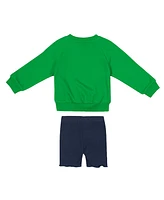 Colosseum Girls Toddler Green/Navy Notre Dame Fighting Irish Beta Fleece Sweatshirt and Shorts Set