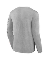 Fanatics Men's Heather Gray Super Bowl Lix Host History Long Sleeve T-Shirt