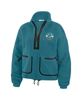 Wear by Erin Andrews Women's Teal San Jose Sharks Polar Fleece Half-Zip Jacket