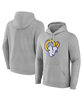 Fanatics Men's Heather Gray Los Angeles Rams Deliver Fleece Pullover Hoodie