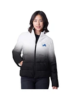 G-iii 4Her by Carl Banks Women's Black Detroit Lions Overtime Ombre Full-Zip Puffer Jacket