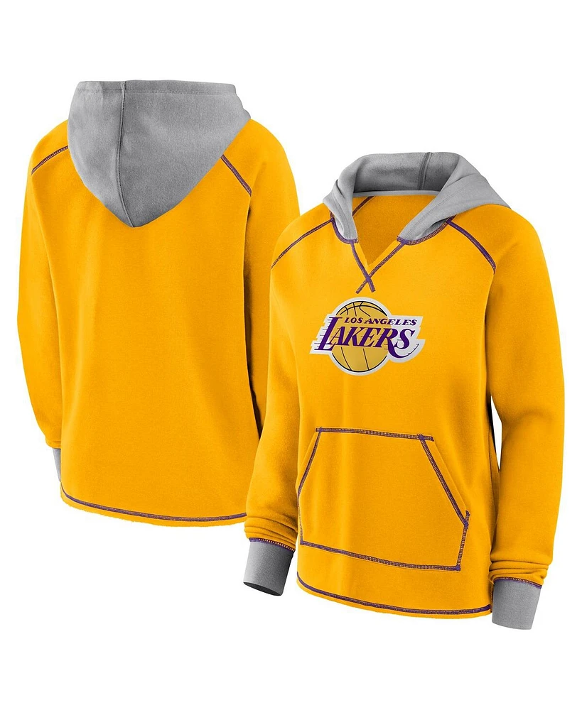 Logo Athletic Women's Gold Los Angeles Lakers Boom Pullover Hoodie