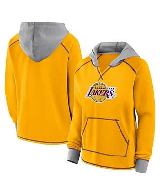 Logo Athletic Women's Gold Los Angeles Lakers Boom Pullover Hoodie