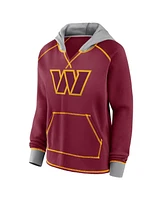 Logo Athletic Women's Burgundy Washington Commanders Boom Fleece Pullover V-Neck Hoodie