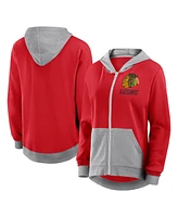 Logo Athletic Women's Red Chicago Blackhawks Hit It French Terry Full-Zip Hoodie