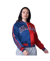 Starter Women's Red/Royal Buffalo Bills Cropped Full-Snap Jacket