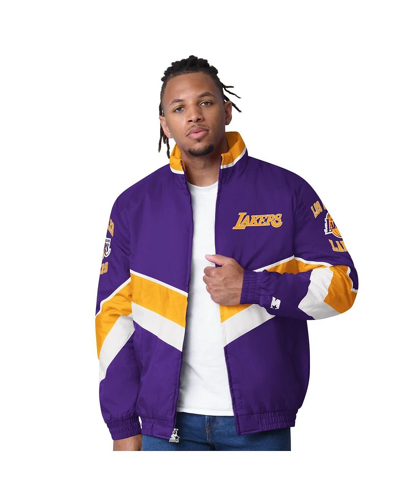 Starter Men's Purple Los Angeles Lakers Captain Oxford Full-Zip Jacket