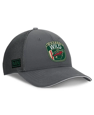 Fanatics Men's Gray Minnesota Wild Authentic Pro Home Ice Trucker Adjustable Hat