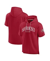 Fanatics Men's and Women's Scarlet San Francisco 49ers Elements Ready Short Sleeve Pullover Hoodie