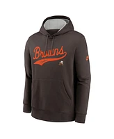 Nike Men's Brown Cleveland Browns Rewind Club Logo Pullover Hoodie