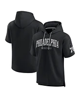 Fanatics Men's Black Philadelphia 76ers Elements Ready Short Sleeve Pullover Hoodie