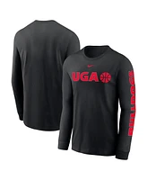 Nike Men's Black Georgia Bulldogs Basketball Icon Two-Hit Long Sleeve T-Shirt