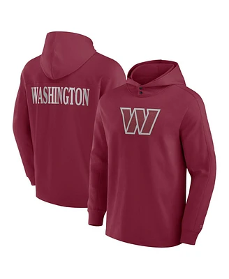 Fanatics Men's Burgundy Washington Commanders Elements Blaze Tri-Blend Long Sleeve Hoodie T-Shirt