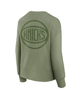 Fanatics Women's Olive New York Knicks Elements Flow Pullover Sweatshirt