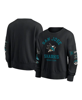 Fanatics Women's Black San Jose Sharks Go Team Pullover Sweatshirt