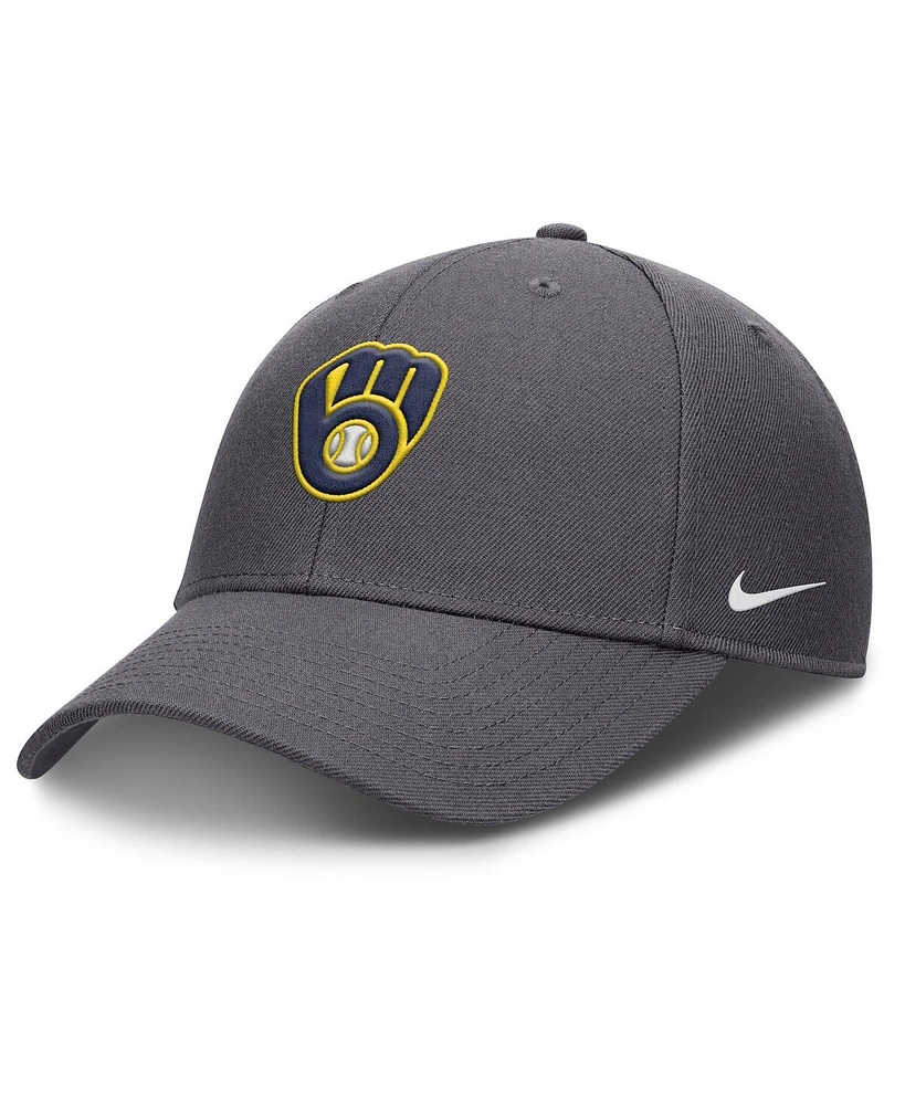 Nike Men's Gray Milwaukee Brewers Club Performance Adjustable Hat