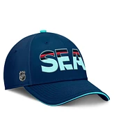 Fanatics Men's Deep Sea Navy/Light Blue Seattle Kraken Authentic Pro Rink Team Code Flex Hat