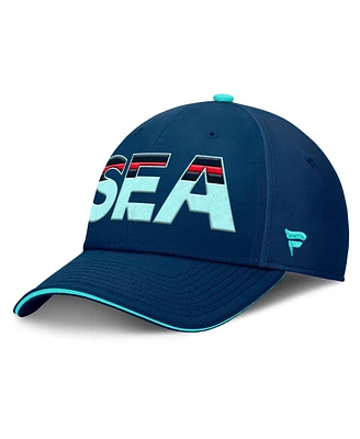 Fanatics Men's Deep Sea Navy/Light Blue Seattle Kraken Authentic Pro Rink Team Code Flex Hat