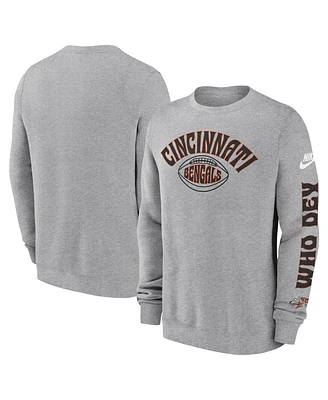 Nike Men's Cincinnati Bengals Charcoal Rewind Club Pullover Sweatshirt