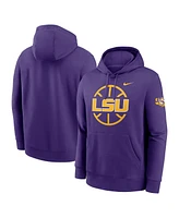 Nike Men's Purple Lsu Tigers Basketball Icon Club Fleece Pullover Hoodie