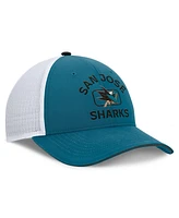 Fanatics Men's Teal/White San Jose Sharks Authentic Pro Rink Trucker Hat