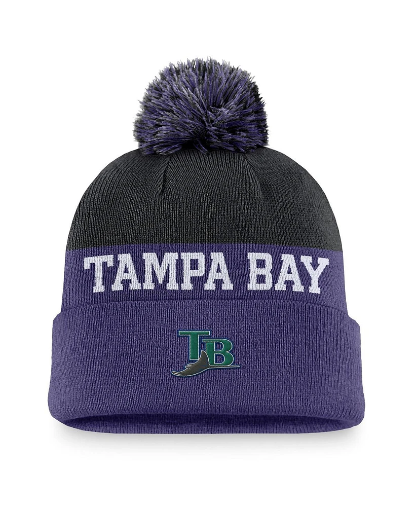 Nike Men's Purple Tampa Bay Rays Rewind Peak Cuffed Knit Hat with Pom