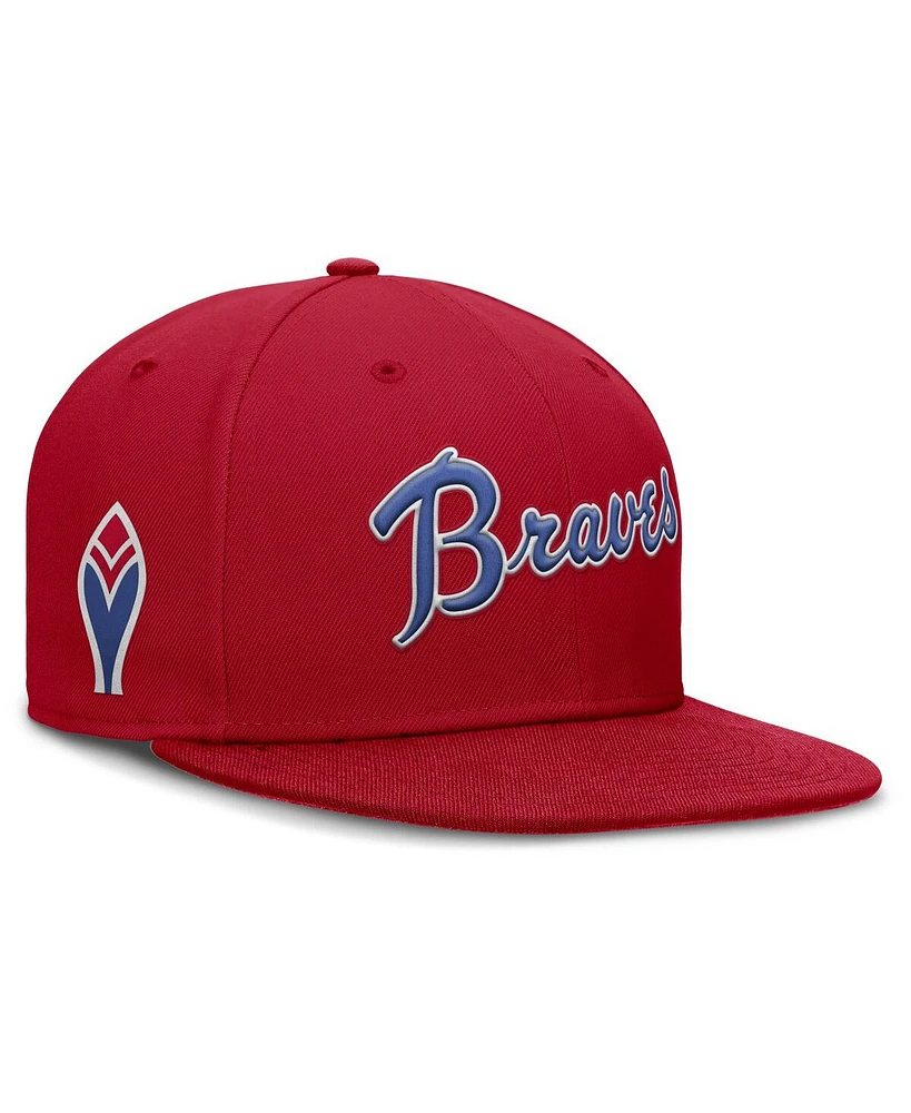 Nike Men's Red Atlanta Braves Cooperstown True Performance Fitted Hat