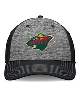 Fanatics Men's Gray/Black Minnesota Wild Fundamental Top Shelf 2-Tone Flex Hat