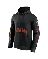 Fanatics Men's Black Miami Heat Home Court Pullover Hoodie