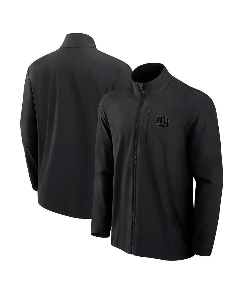 Fanatics Men's Black New York Giants Front Office Woven Full-Zip Jacket