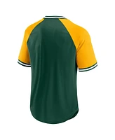 Fanatics Men's Green/Gold Green Bay Packers Hashmark Raglan T-Shirt